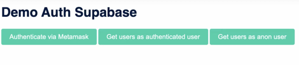 Landing page of our demo app