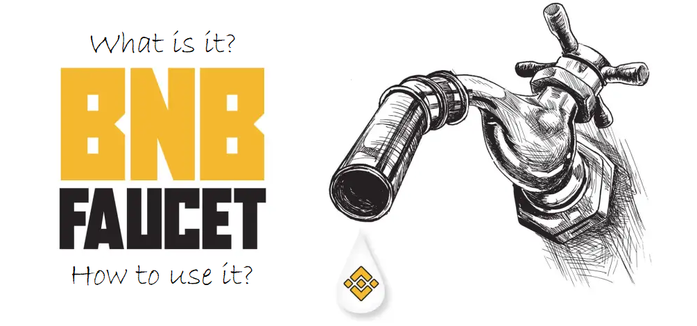 Physical spigot with the title what is a BNB faucet next to it