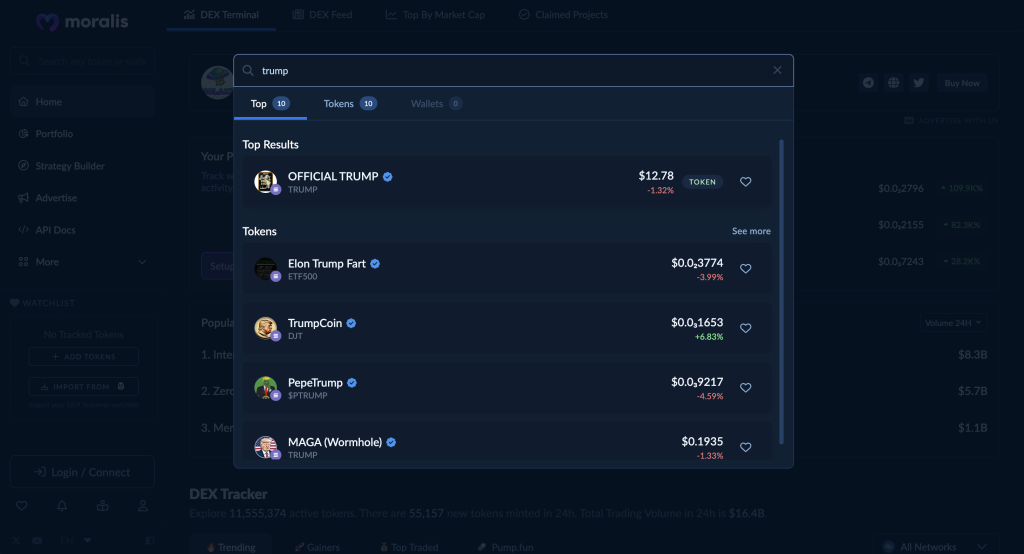 Token Search.