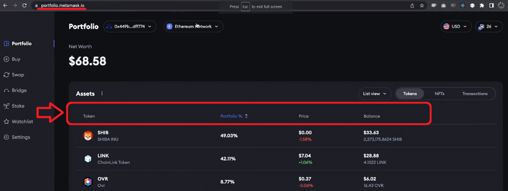 Landing Page of Our Polygon Portfolio Tracker