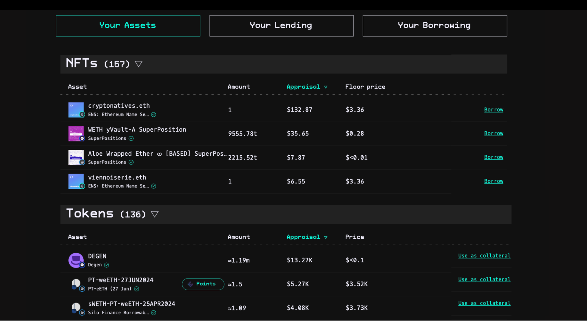 Screenshot of PWN Dashboard powered by Moralis APIs, displaying data visualization and analytics.