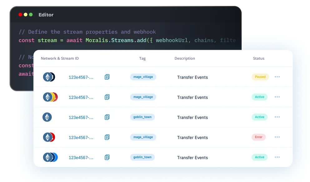 Moralis Ethereum Streams Image