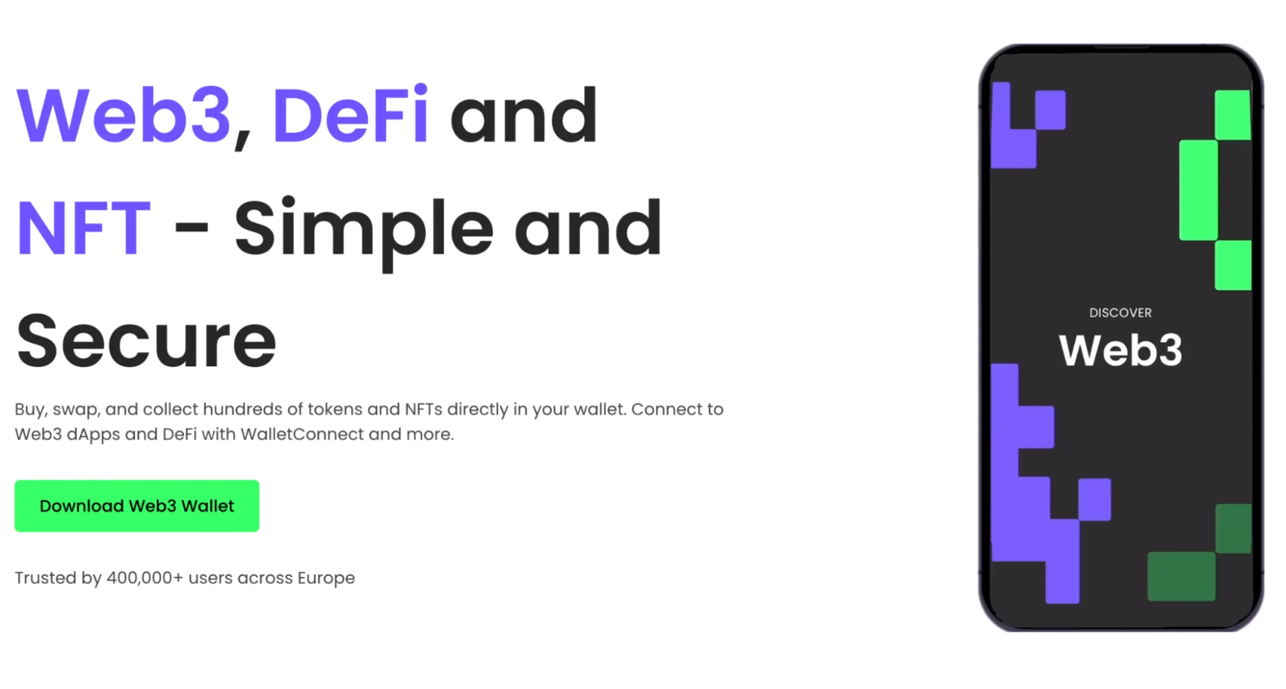 Kriptomat WEB3 Wallet mobile app interface for secure access to Web3, DeFi, and NFTs