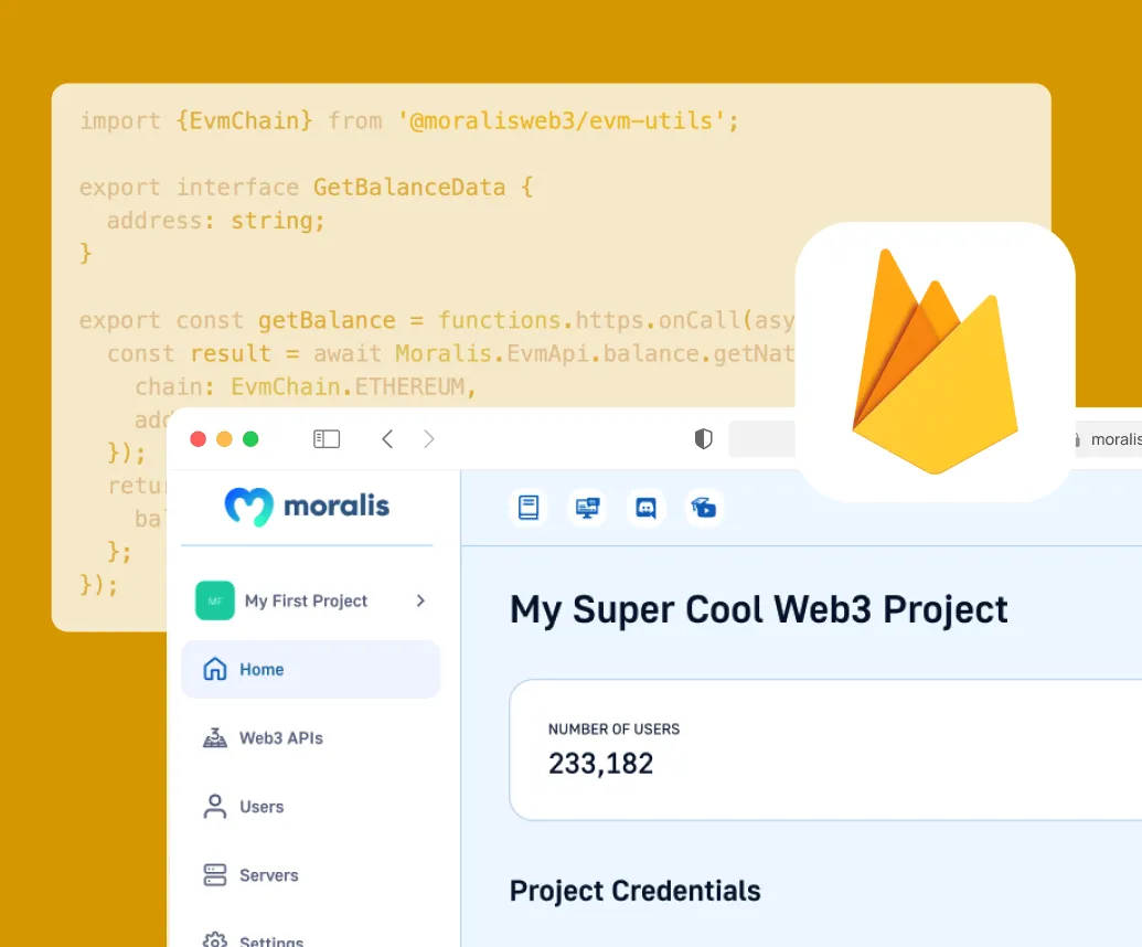 Illustration of using Moralis and Firebase for blazing-fast dapp prototyping