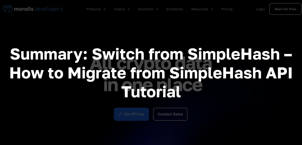Text: "Summary: Switch from SimpleHash - How to Migrate from SimpleHash API Tutorial"