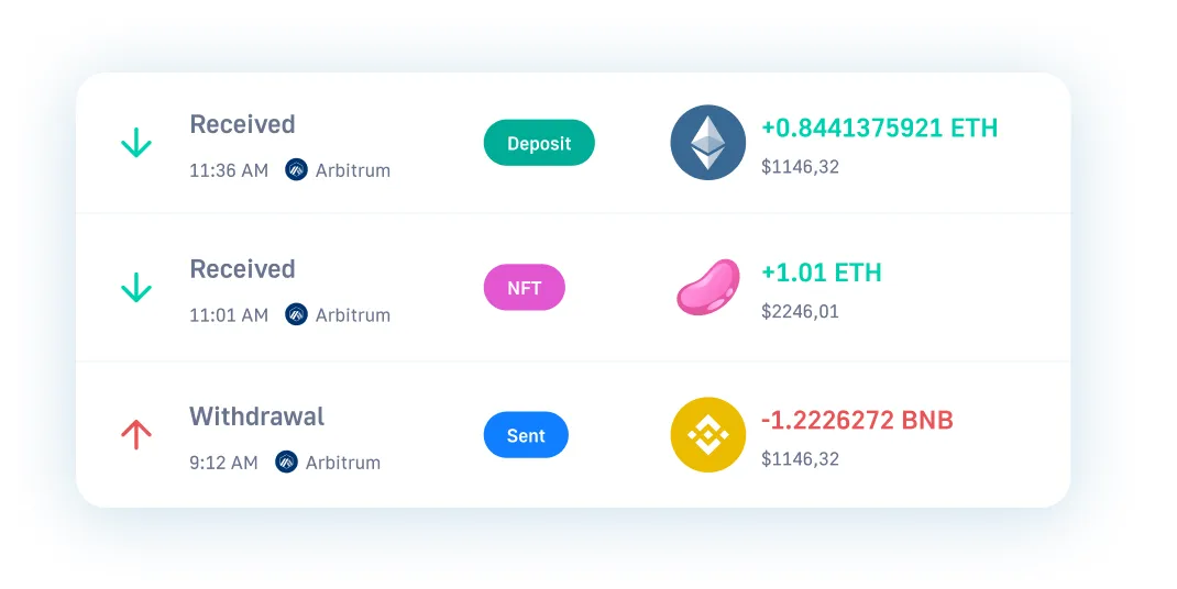 Arbitrum Streams API interface showing live transaction events like deposits and withdrawals
