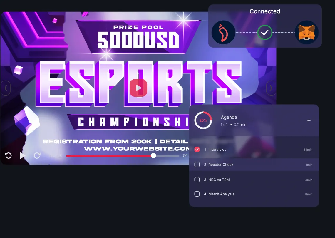 Esports platform using Chiliz Chain, featuring token-based rewards, real-time fan interaction, and a $50K prize pool