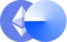 Two-layer bridge icons of Ethereum and Base representing L2 blockchain transfers