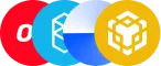 Logos of Optimism, Aptos, Base, and BNB for whale activity